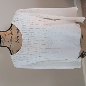 Alfani Rose white Shimmer top